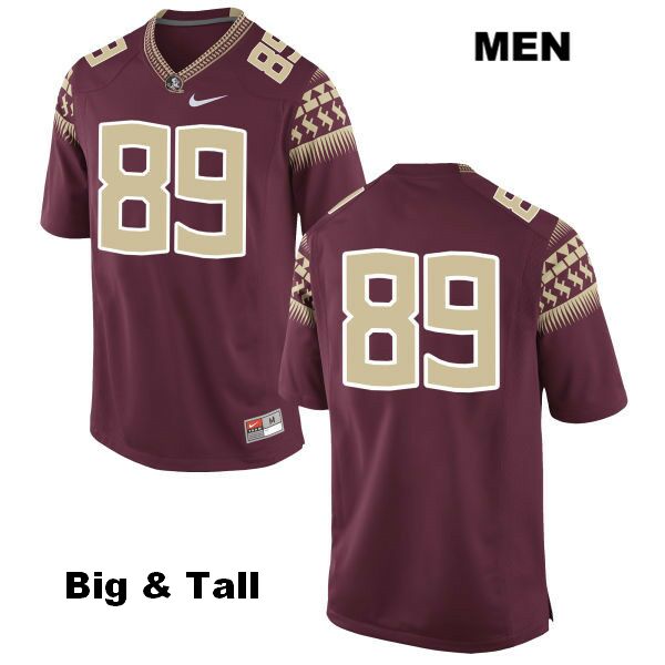 Men's NCAA Nike Florida State Seminoles #89 Keith Gavin College Big & Tall No Name Red Stitched Authentic Football Jersey BVH2469FV